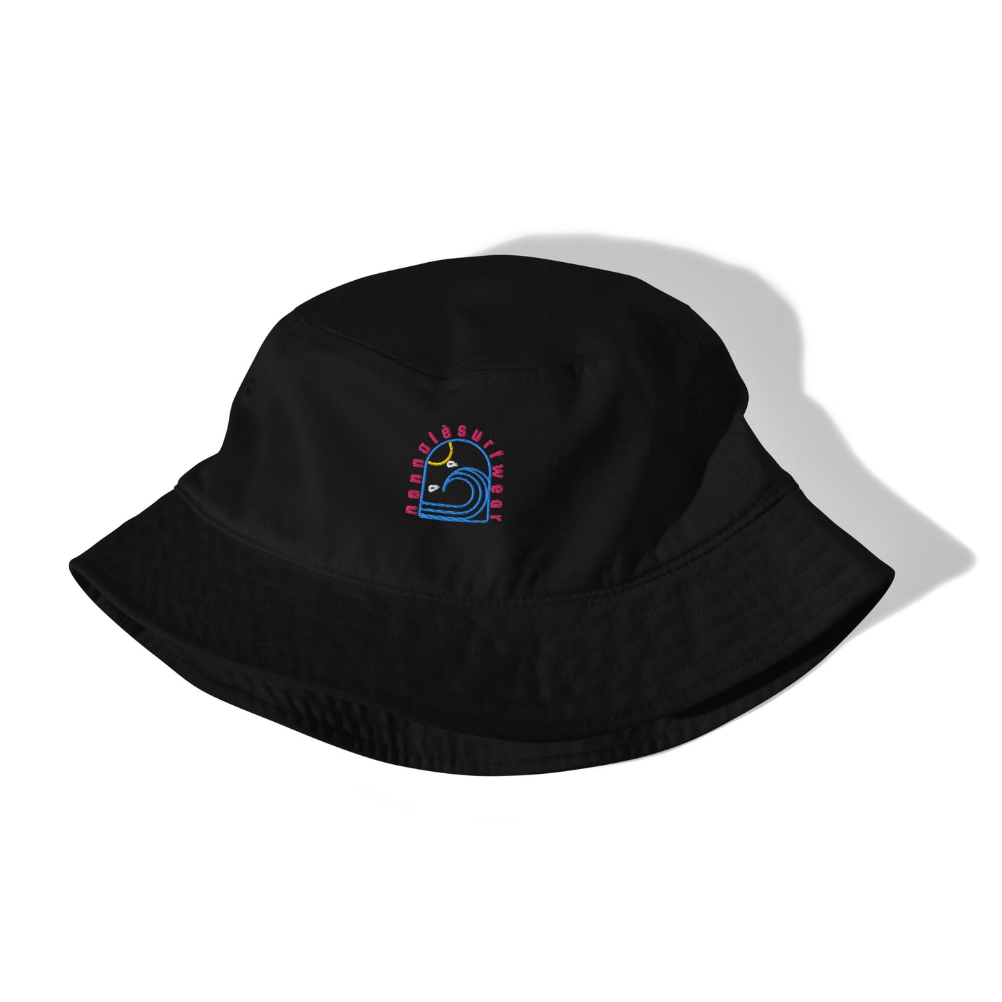 Surfer bucket hat / nero fucsia