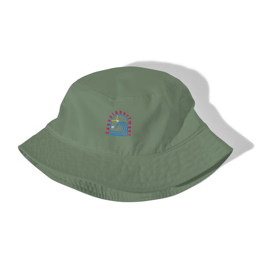 Surfer bucket hat / oliva fucsia