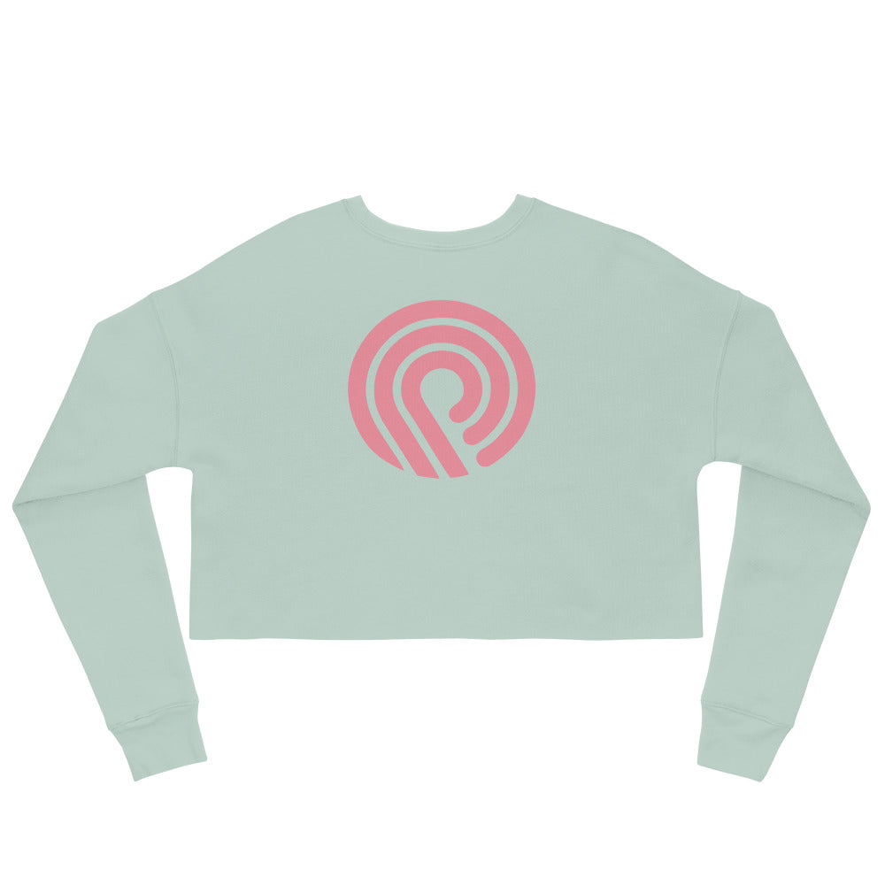 chilly nights crop sweatshirt / acqua