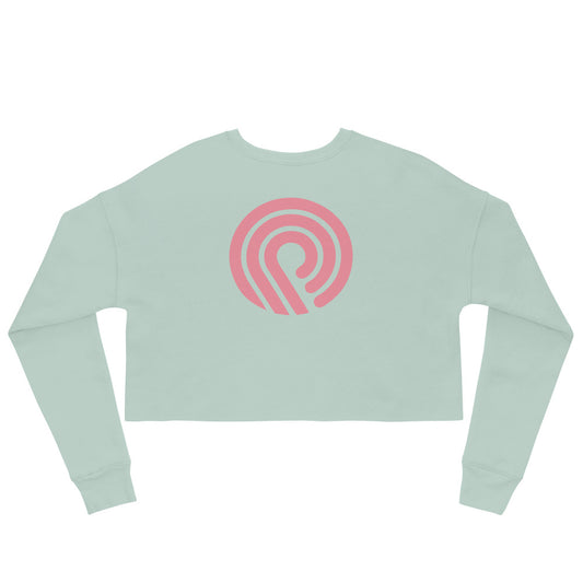 chilly nights crop sweatshirt / acqua