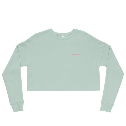 chilly nights crop sweatshirt / acqua