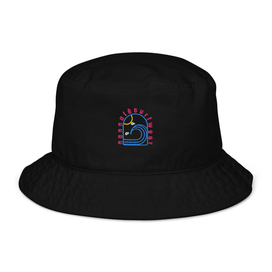 Surfer bucket hat / nero fucsia
