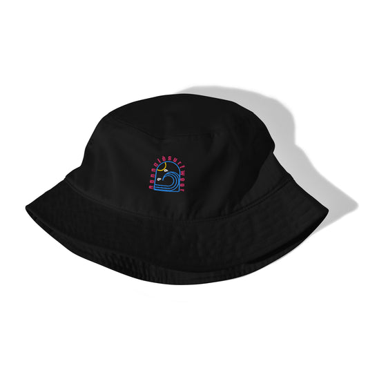 Surfer bucket hat / nero fucsia