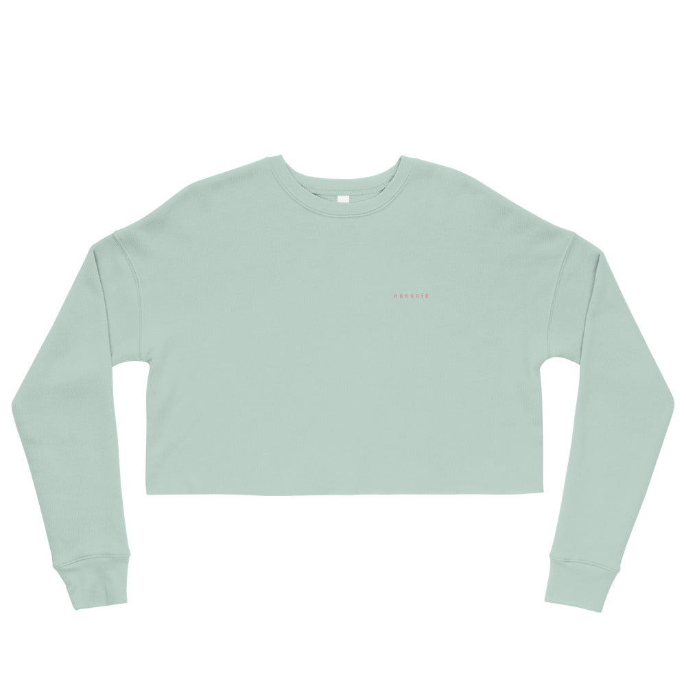 chilly nights crop sweatshirt / acqua
